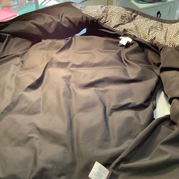 J. Crew Women’s Herringbone Puffer Down Vest Size XS Black Cream Full Zip Quilte - Picture 8 of 11